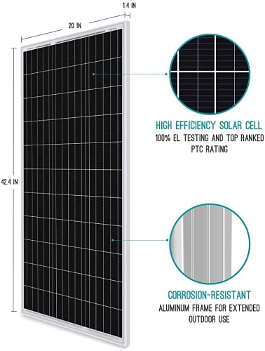 Renogy 400 Watt 12 Volt Premium 4 Pcs 100W Panel+40A MPPT Charge Controller+ Bluetooth Module Fuse+ Mounting Z Brackets+Adaptor Kit +Tray Cables Set, 400W, Grid 12V Solar Power System