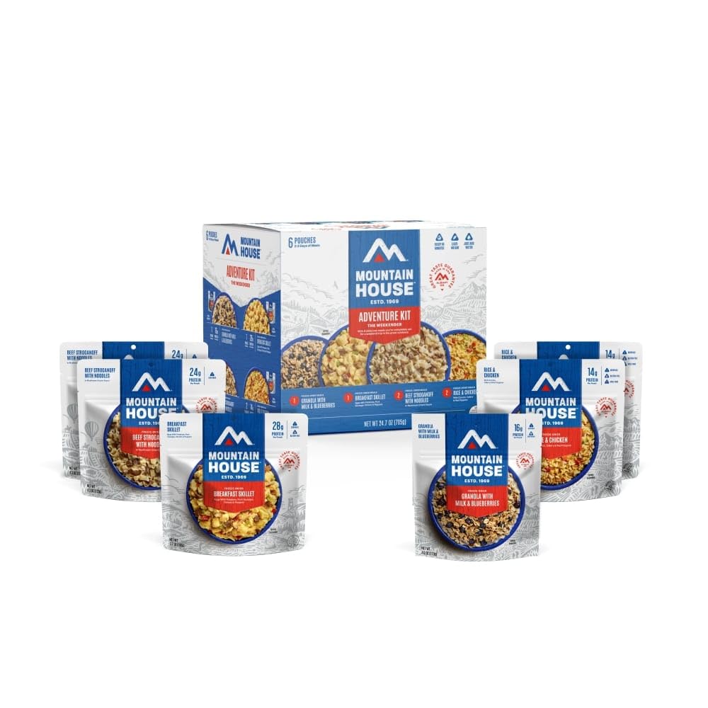 Mountain House Classic Meal Assortment Bucket Freeze Dried Backpacking & Camping Food 24 Servings