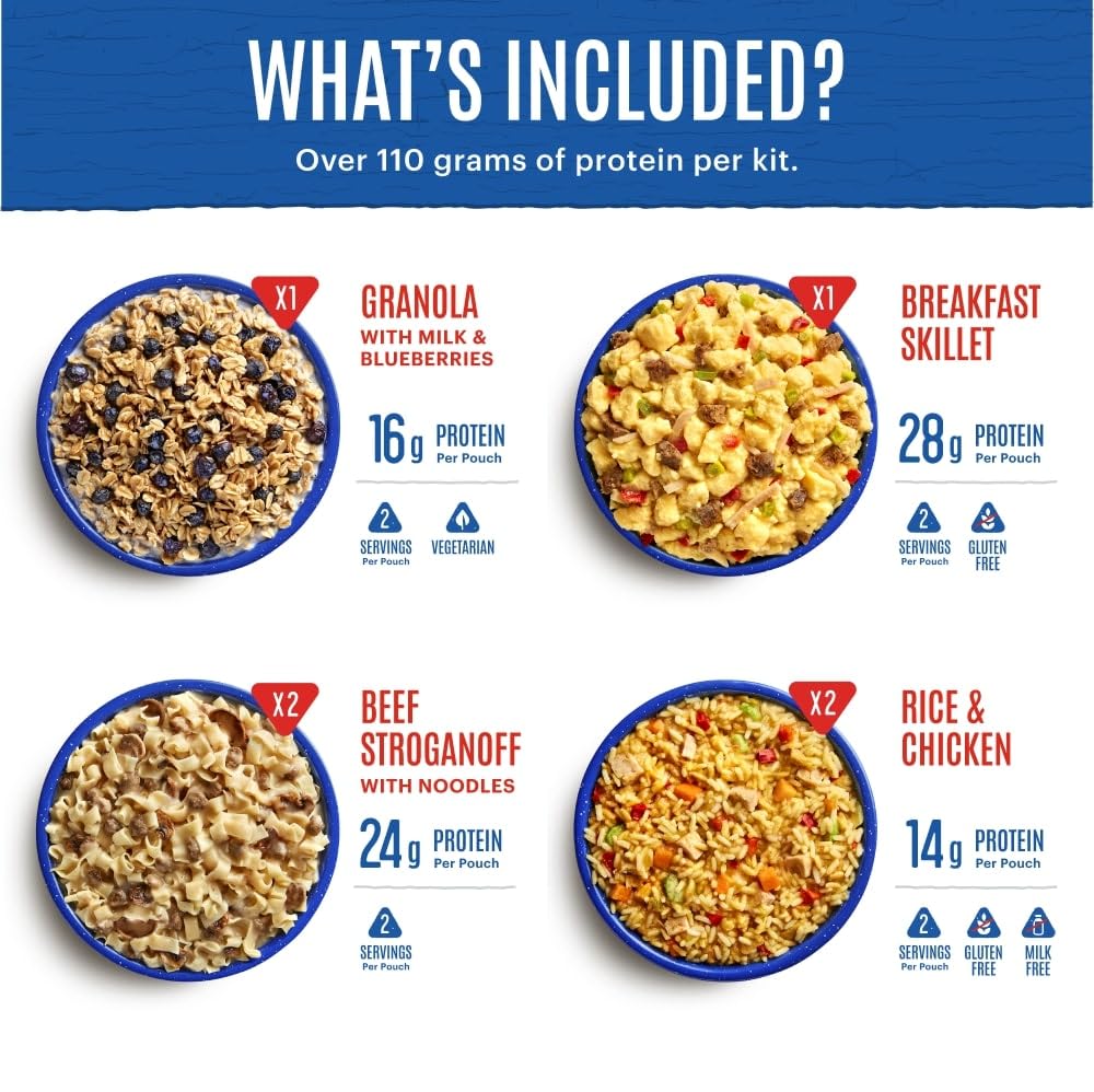 Mountain House Classic Meal Assortment Bucket Freeze Dried Backpacking & Camping Food 24 Servings