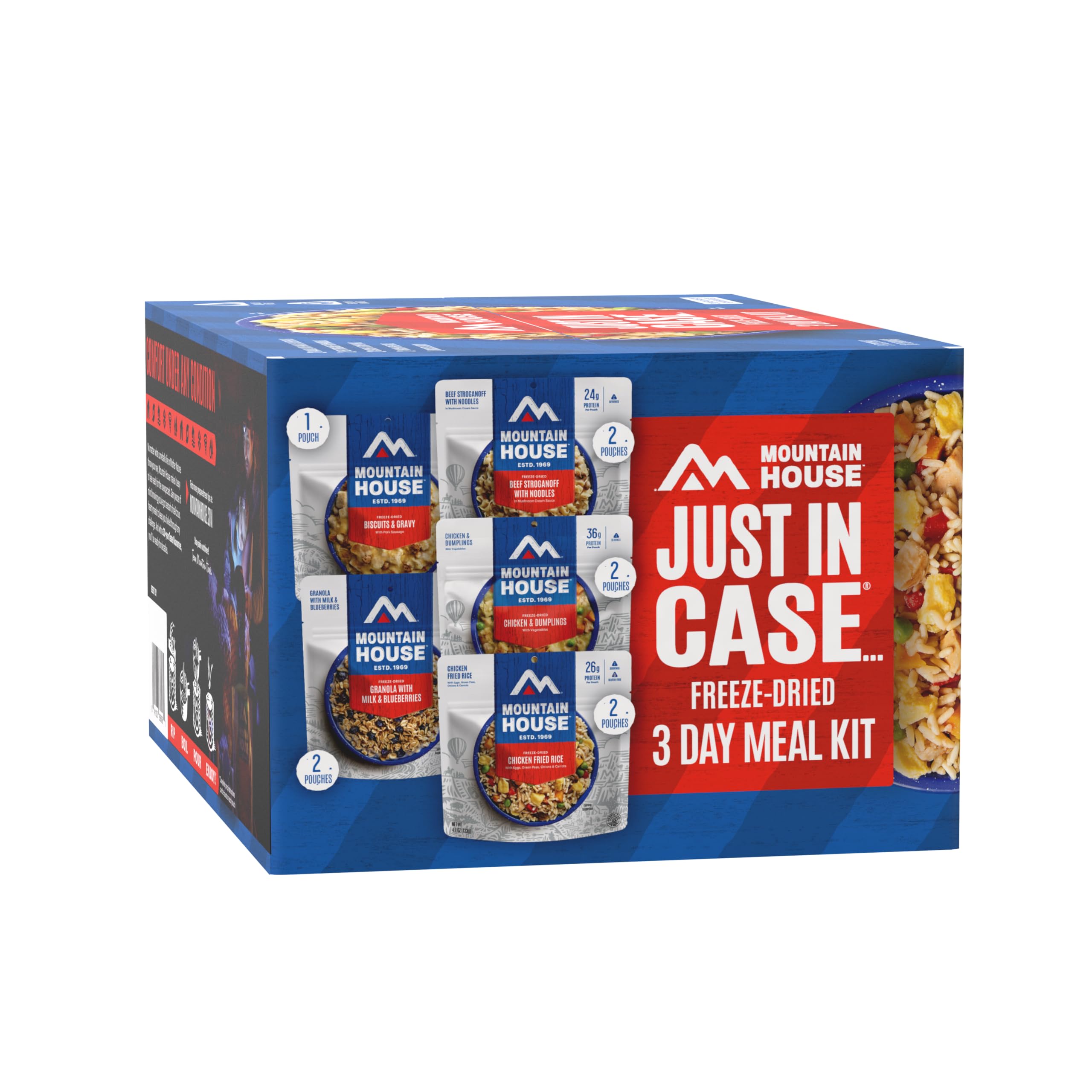 Mountain House Classic Meal Assortment Bucket Freeze Dried Backpacking & Camping Food 24 Servings