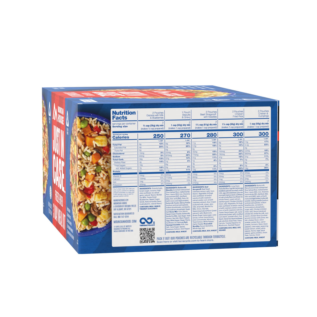 Mountain House Classic Meal Assortment Bucket Freeze Dried Backpacking & Camping Food 24 Servings