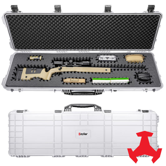 Eylar 53” Hard Rifle Case Equipped With Ragar Reconfigurable & Reusable XP Crosslinked Foam Insert, Waterproof, Shockproof Meets TSA Requirements