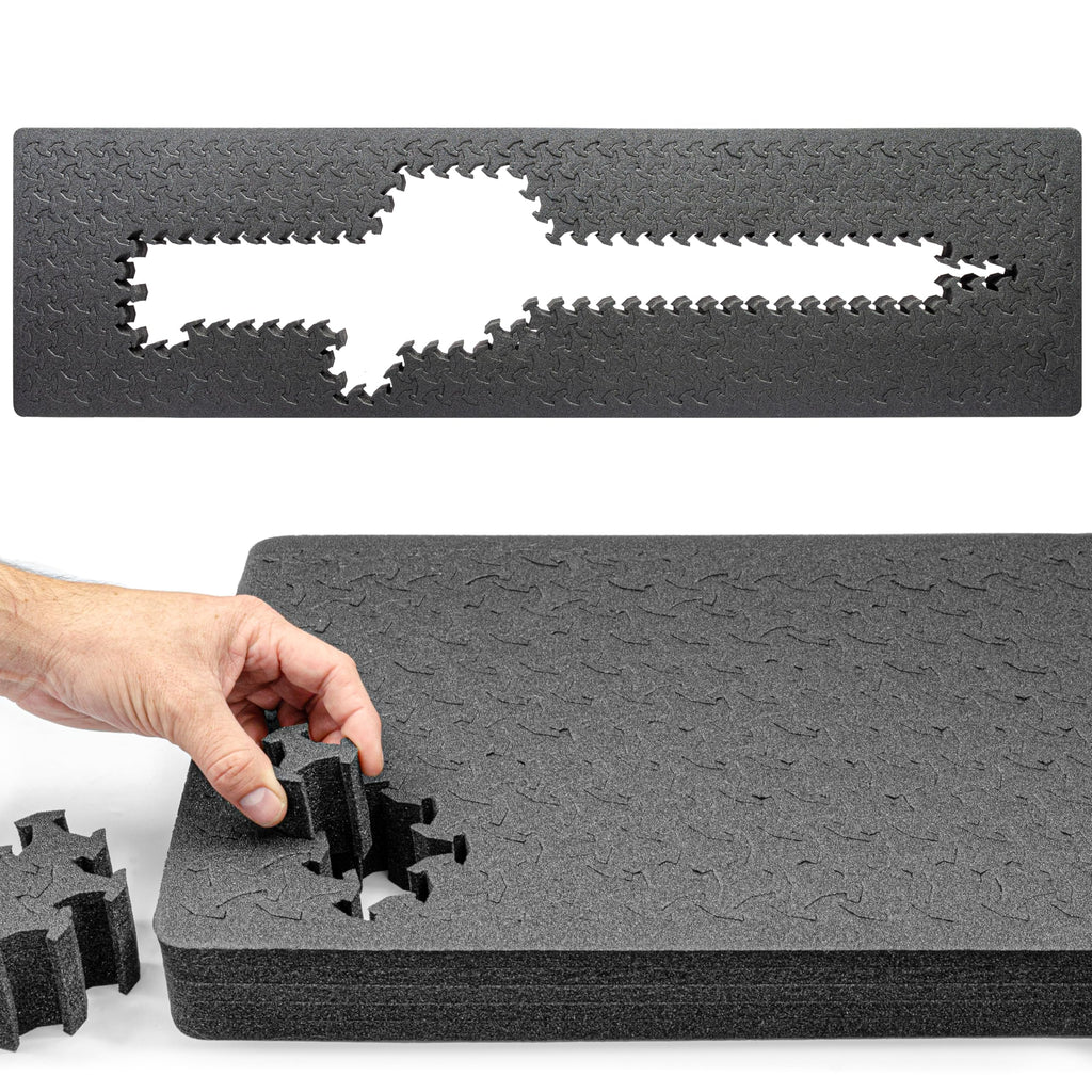 Eylar 53” Hard Rifle Case Equipped With Ragar Reconfigurable & Reusable XP Crosslinked Foam Insert, Waterproof, Shockproof Meets TSA Requirements