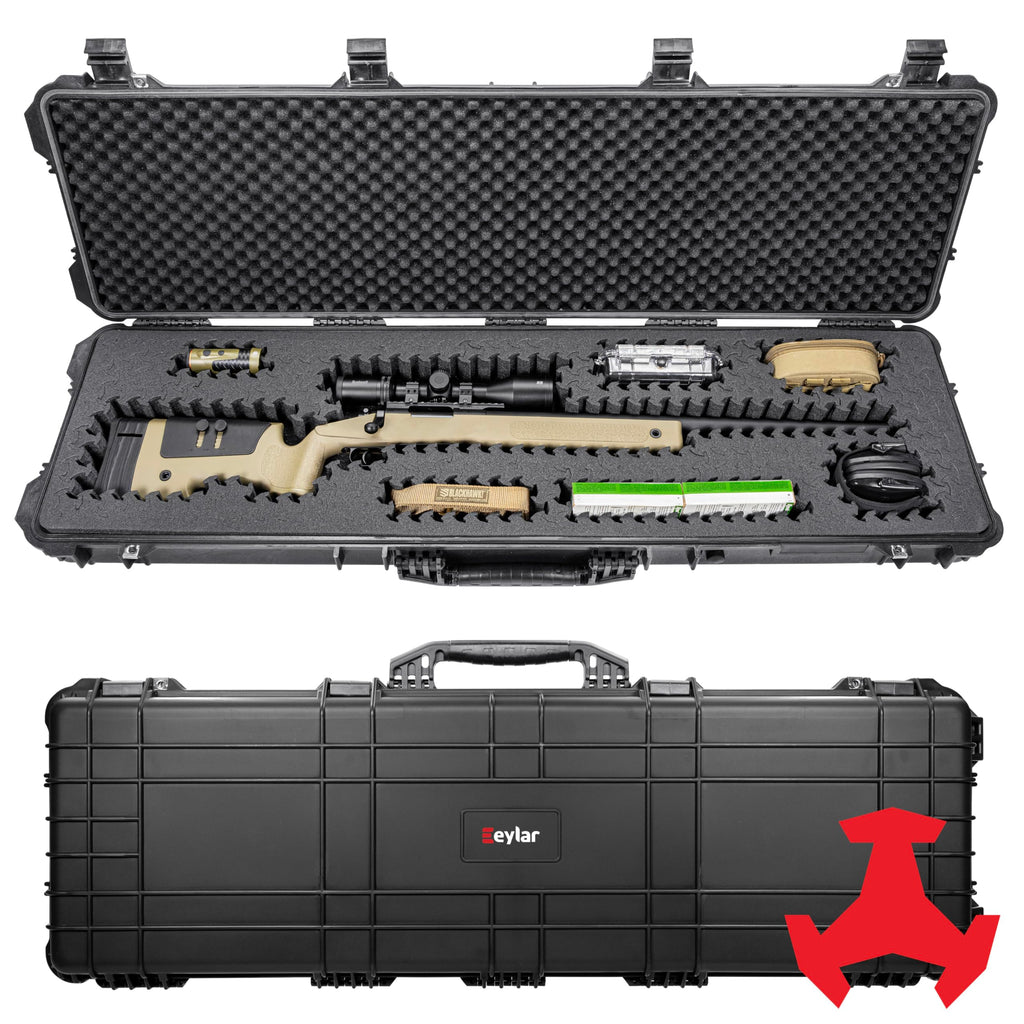 Eylar 53” Hard Rifle Case Equipped With Ragar Reconfigurable & Reusable XP Crosslinked Foam Insert, Waterproof, Shockproof Meets TSA Requirements